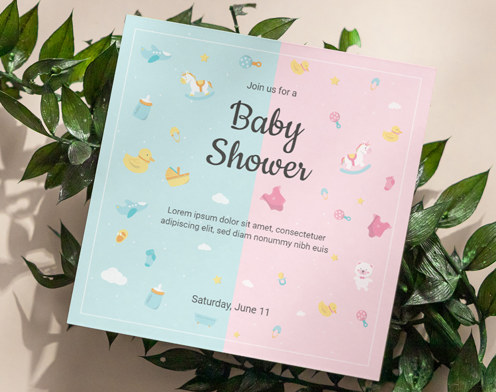 Baby Shower Invitation - Design Template