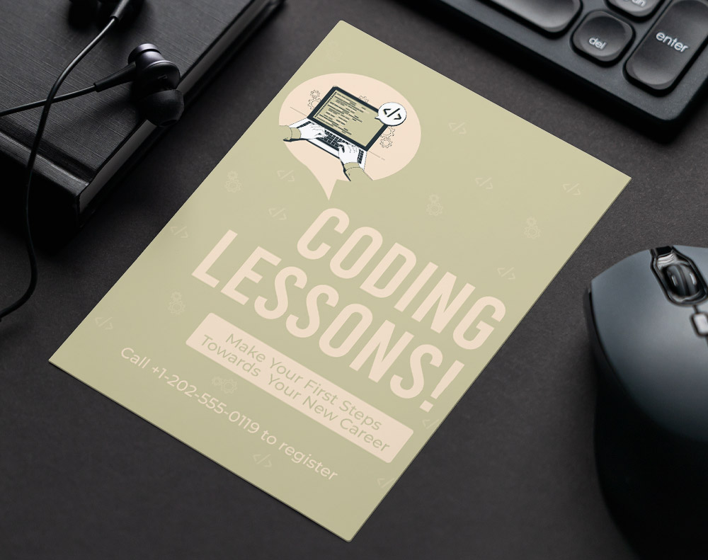 Coding Lessons Flyer - Design Template