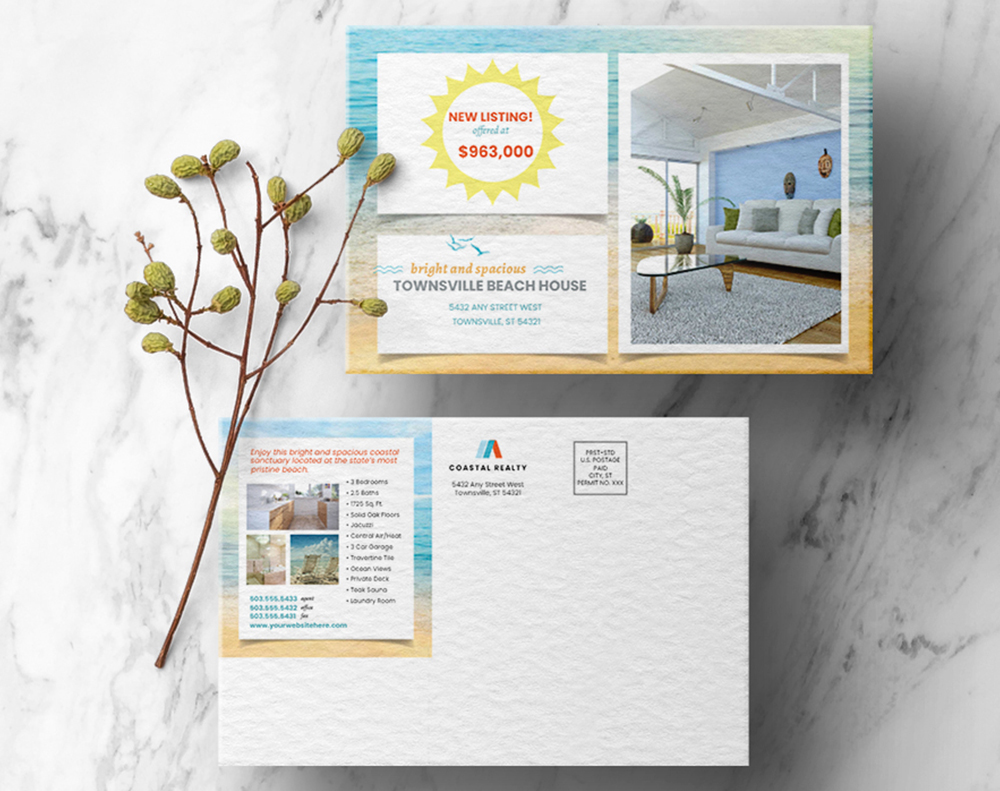 Edge painted postcards - Design Template