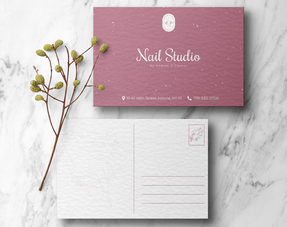 Nail Salon Majestic Postcard - Design Template