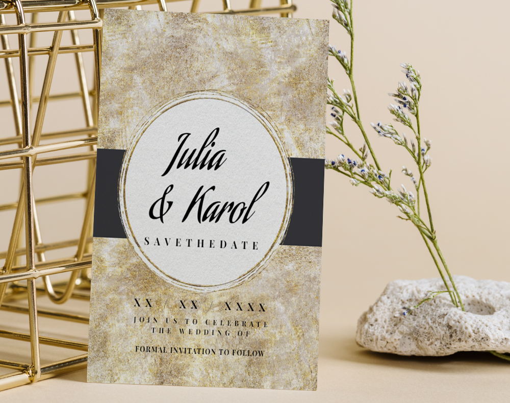 Ultra thick metallic pearl invitations - Design Template
