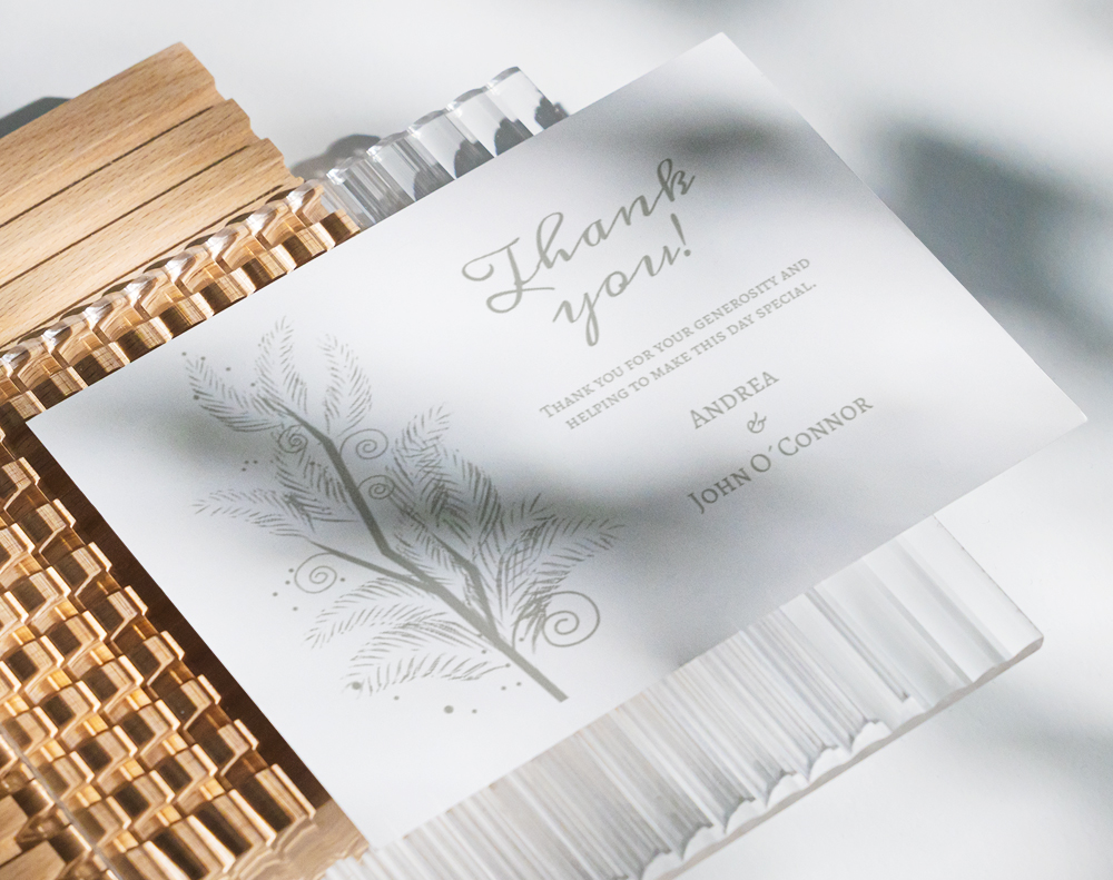 Ultra thick metallic pearl invitations