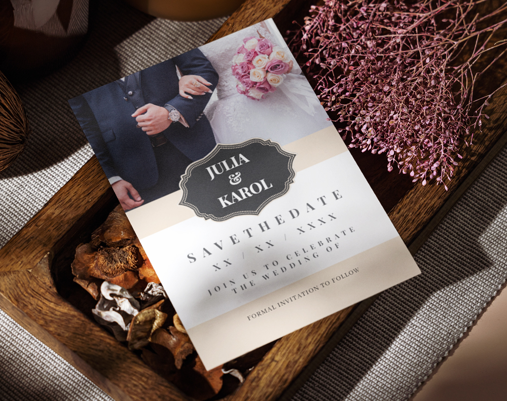 Ultra thick metallic pearl invitations - Design Template