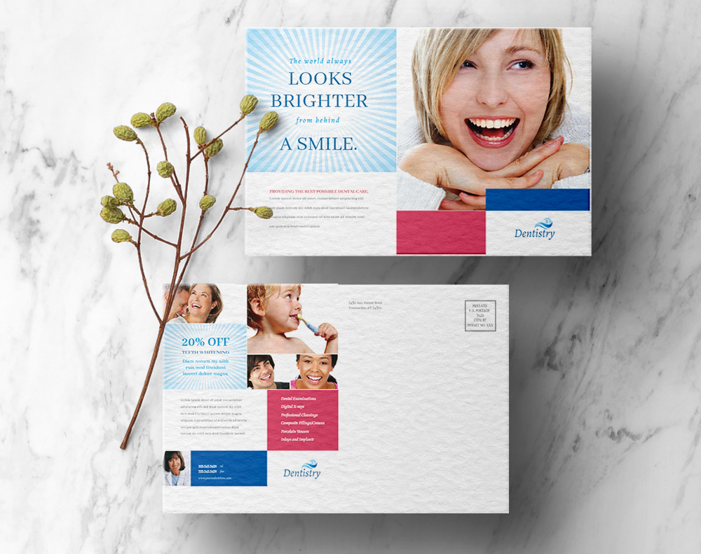 Soft touch postcards - Design Template