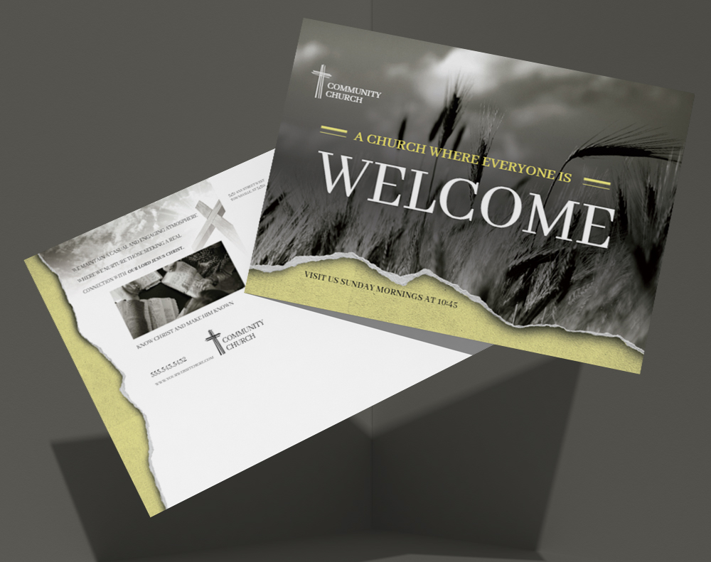 Ultra thick kraft postcards - Design Template