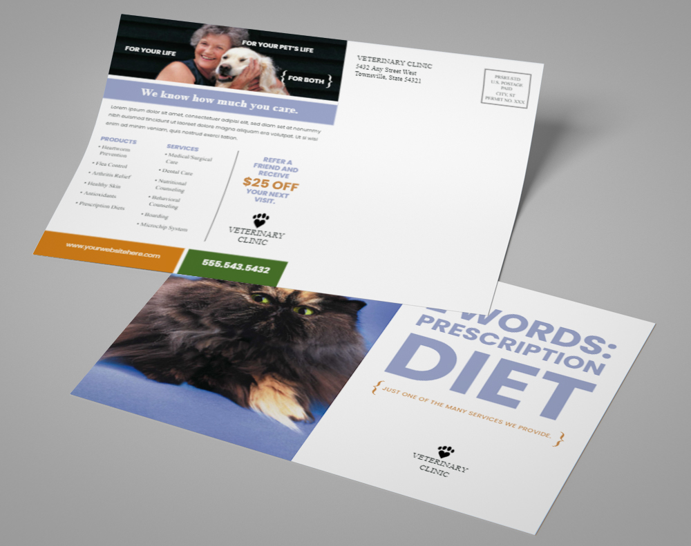 Soft touch postcards - Design Template