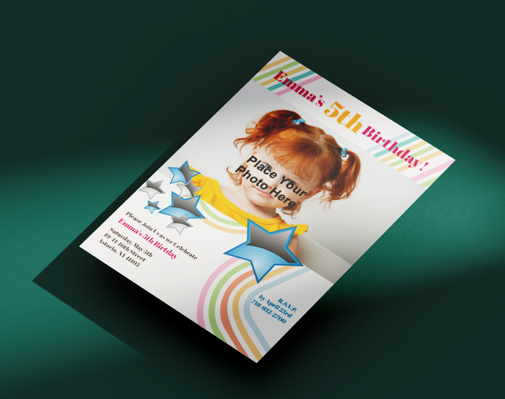 Ultra thick diamond glitter invitations - Design Template