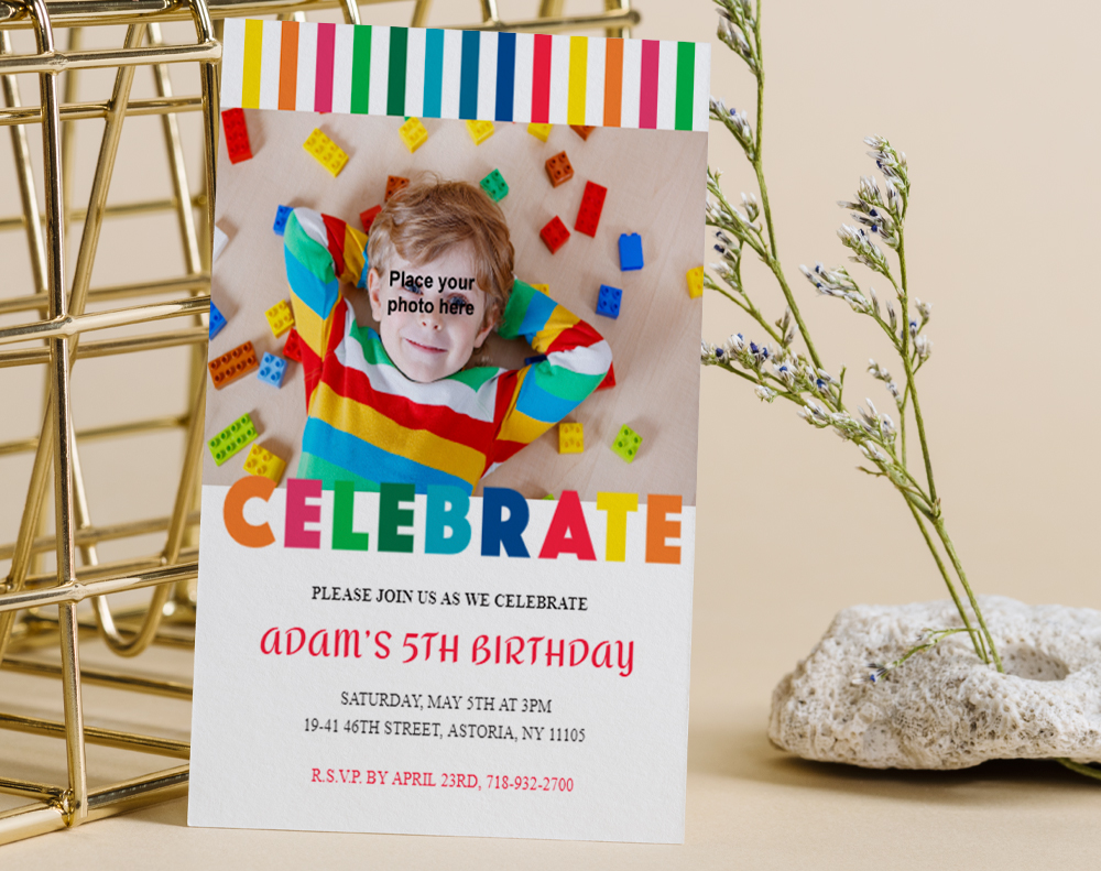 Ultra thick diamond glitter invitations - Design Template