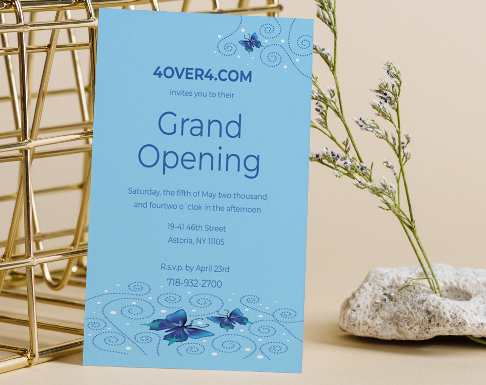 Ultra thick metallic pearl invitations - Design Template