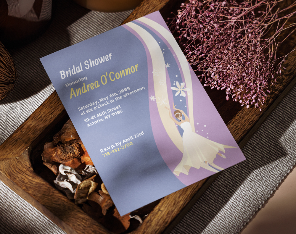 Ultra thick metallic pearl invitations - Design Template