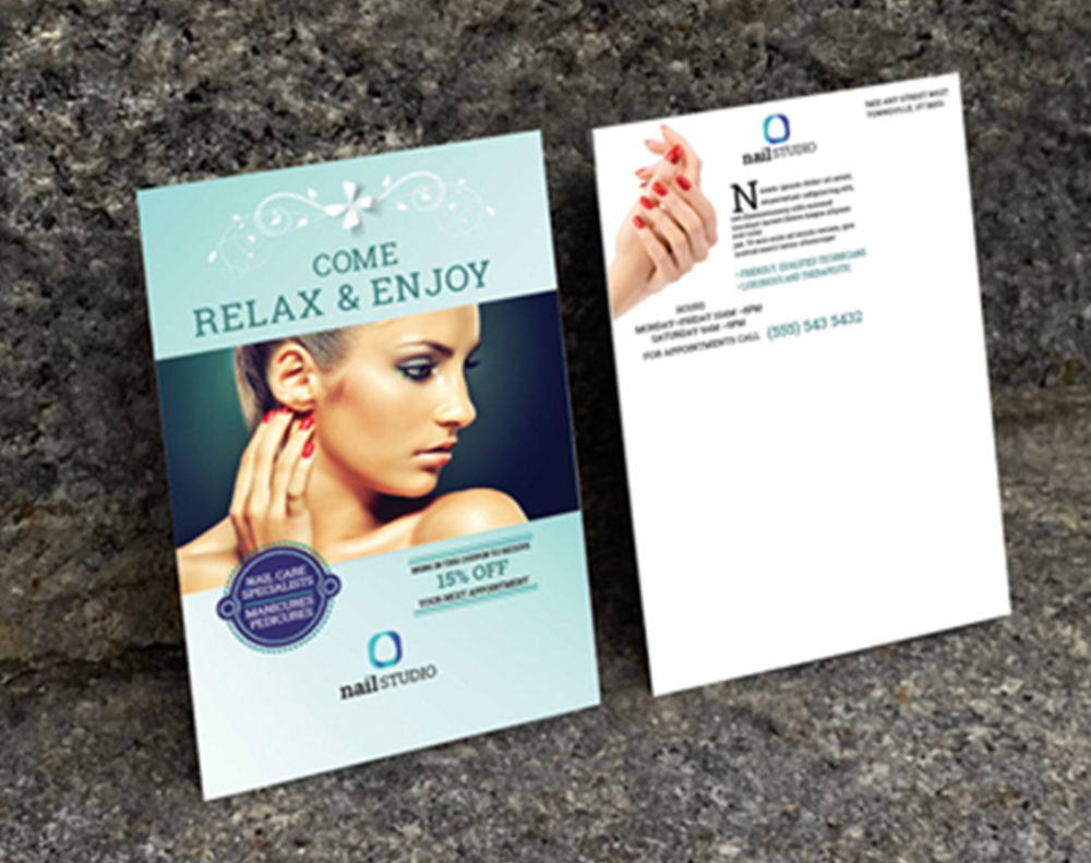 Soft touch postcards - Design Template