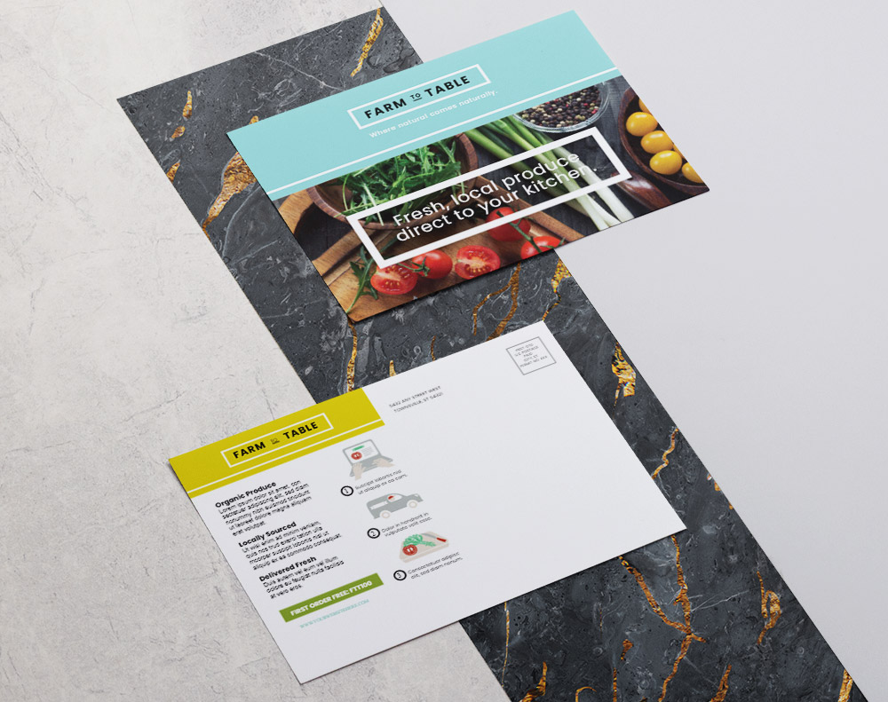 Soft touch postcards - Design Template