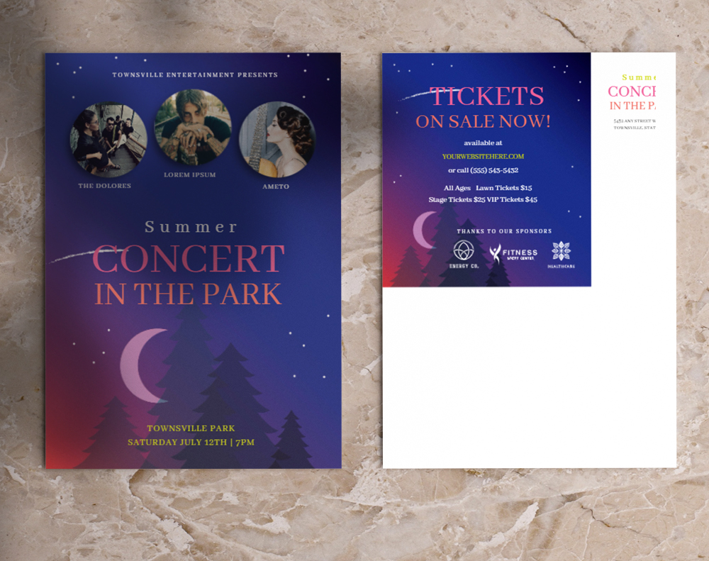 Diamond glitter postcards - Design Template