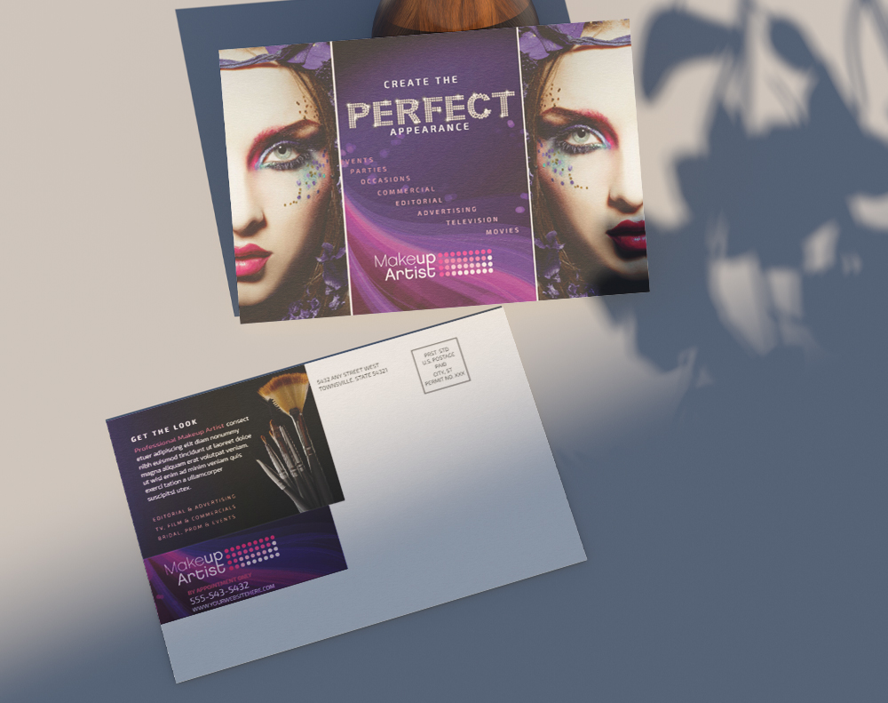 Gloss laminated postcards - Design Template