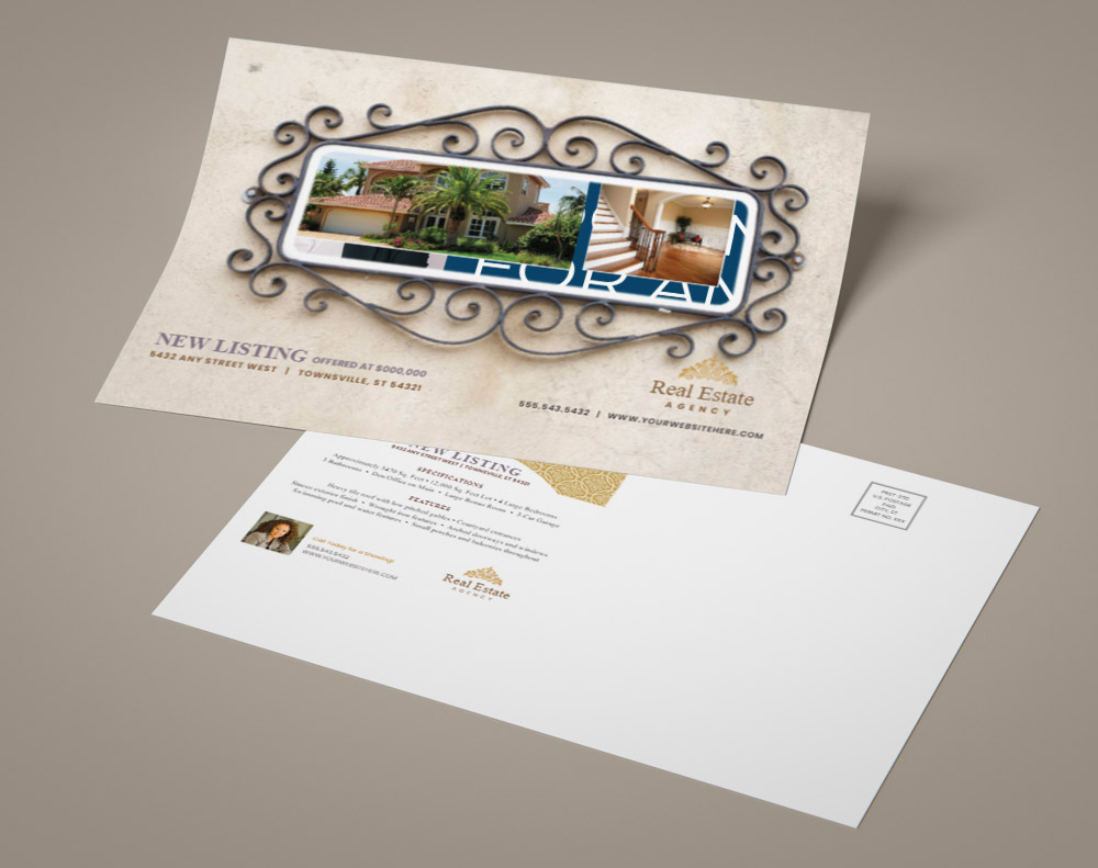 Ultra thick metallic pearl postcards - Design Template