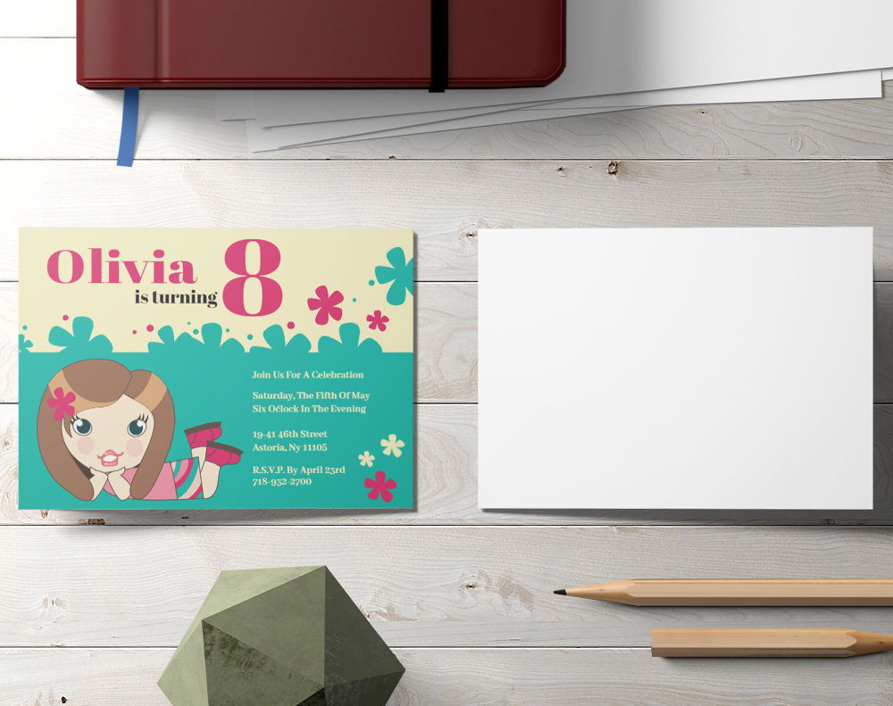 Flat invitations - Design Template