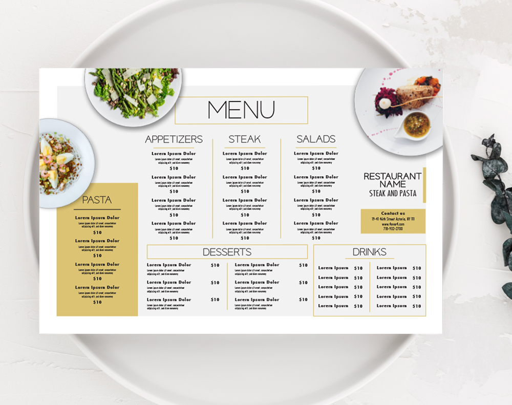 Creative Menu with Pictures - Design Template