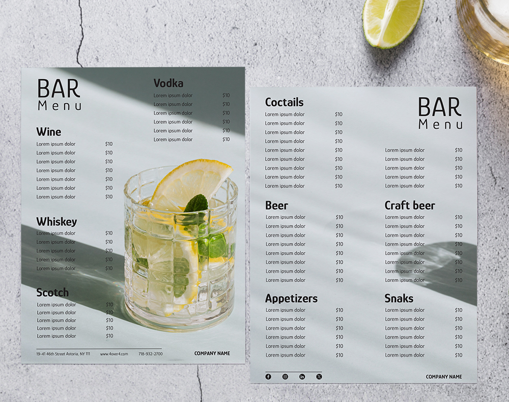 Bar Menu - Design Template