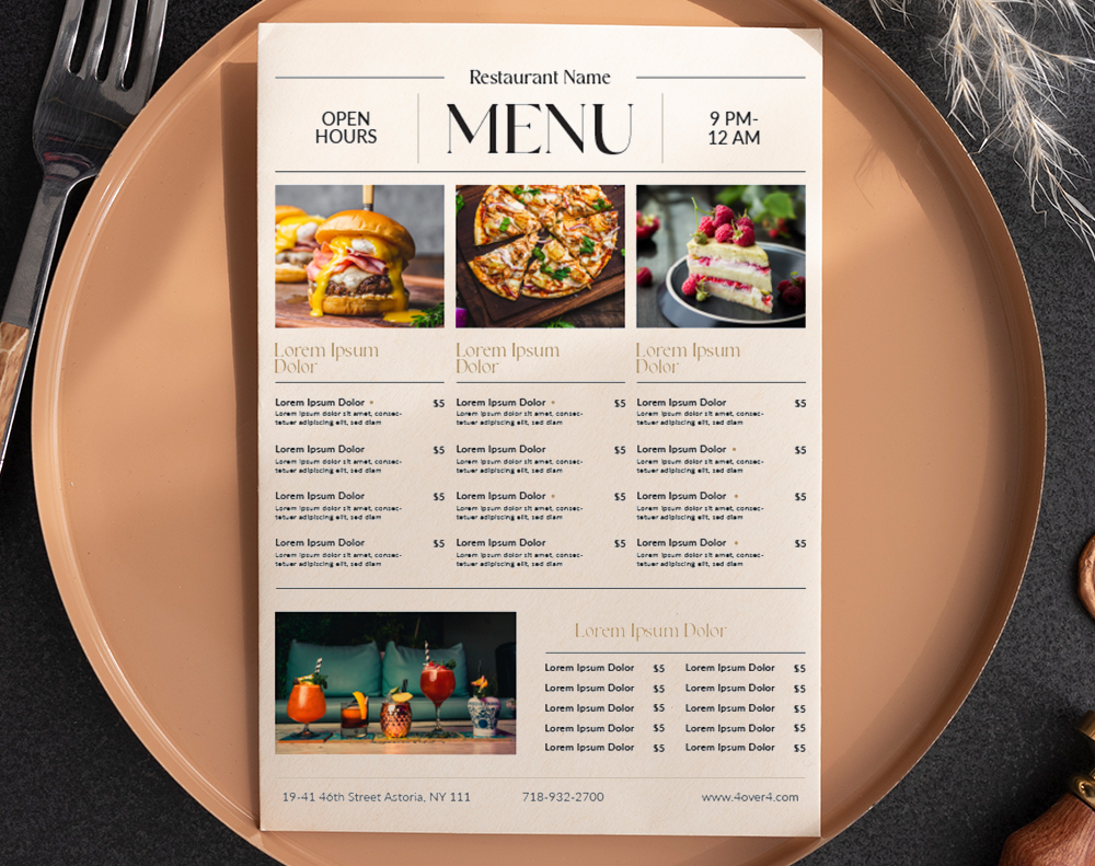 Menu with pictures - Design Template
