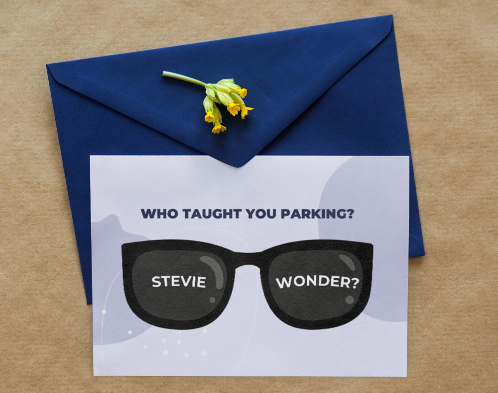 Who taught you parking? Stevie Wonder? - Design Template