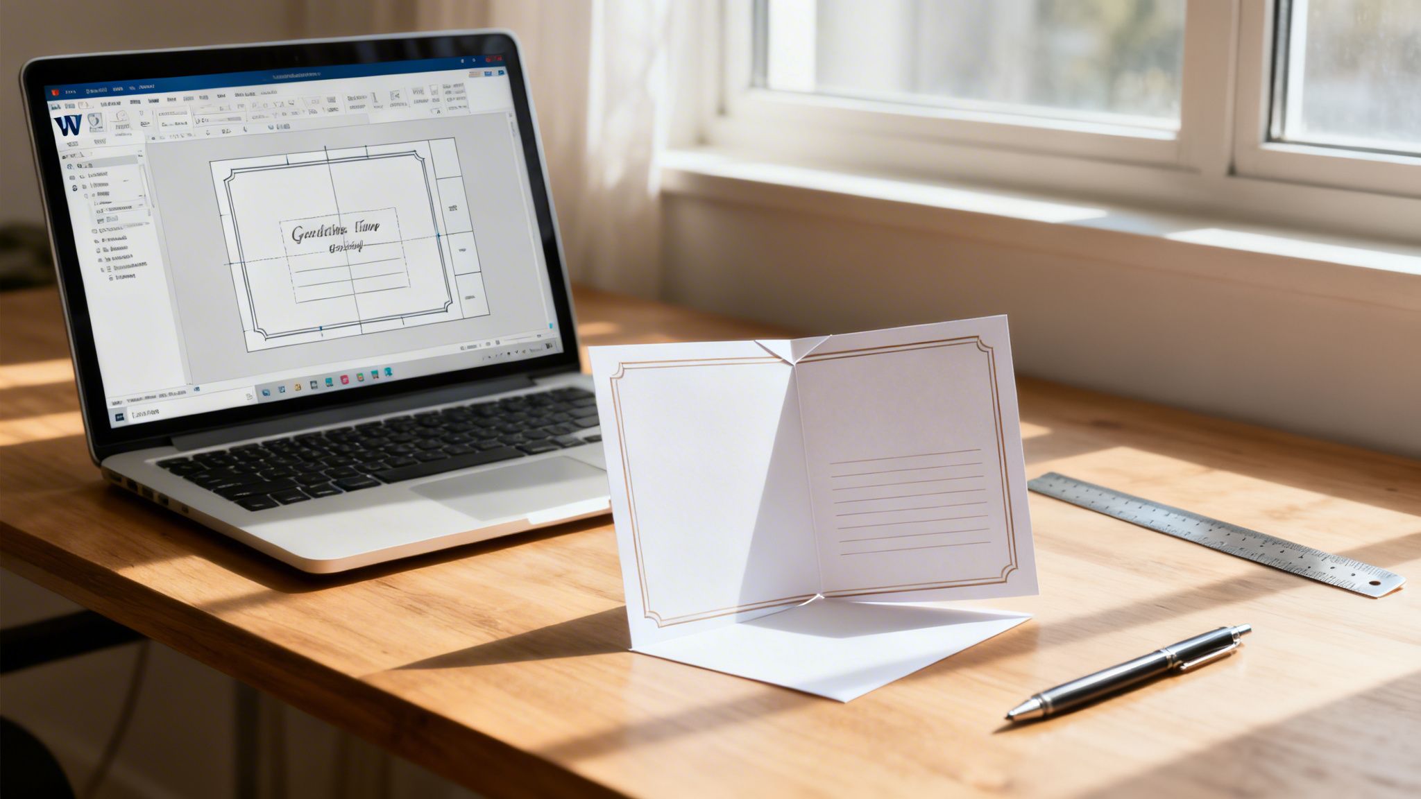 Design Your Best greeting card template word 2026