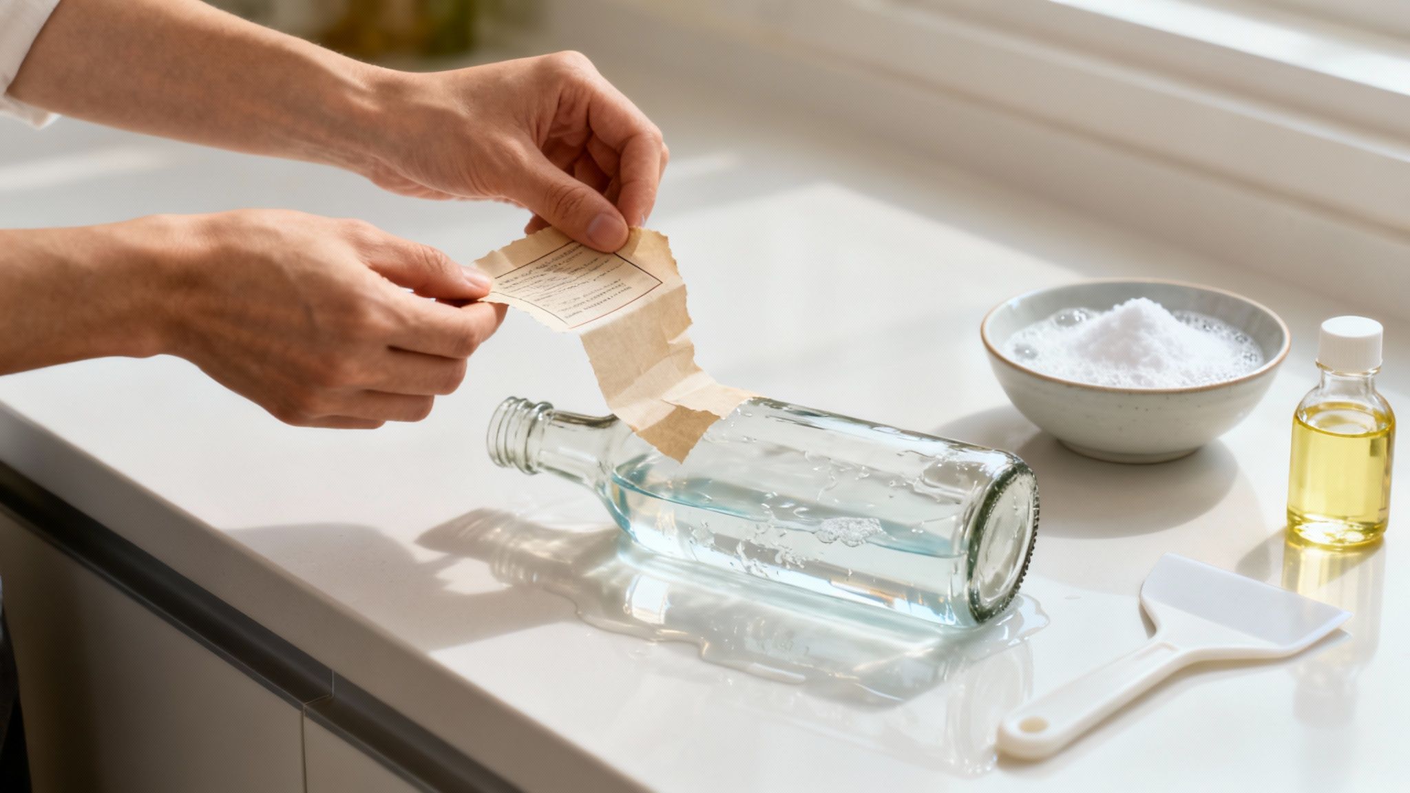 How to Get Labels Off Bottles Without Leaving Residue