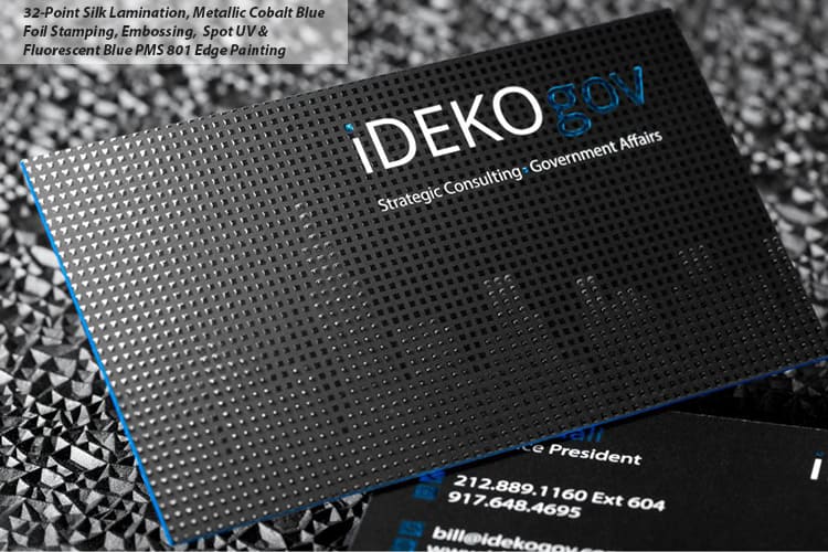 what is embossed gloss business cards