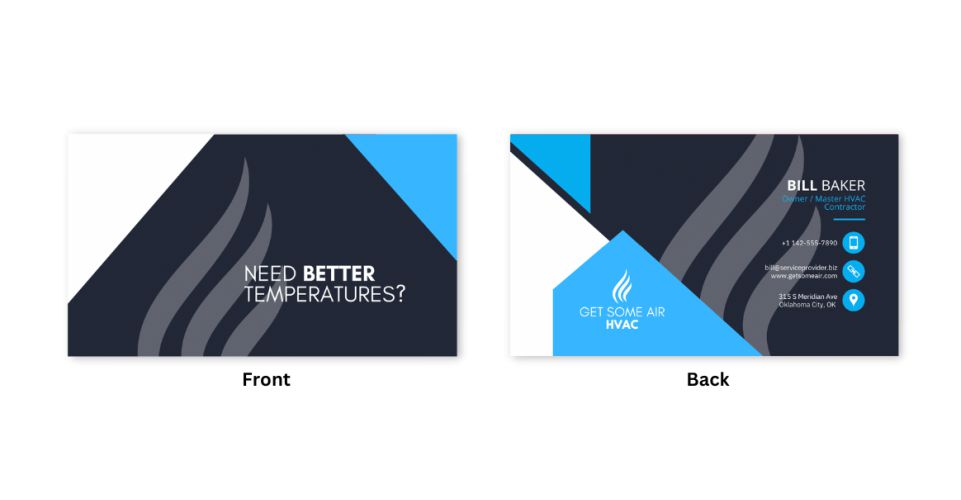 hvac business card ideas