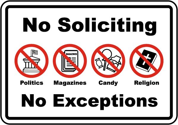 no soliciting signs