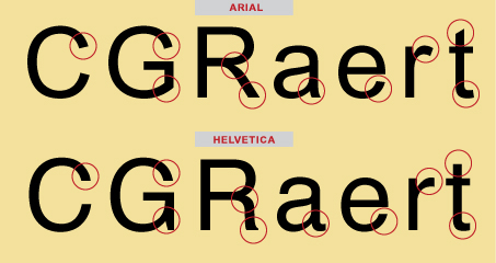 Helvetica vs Arial