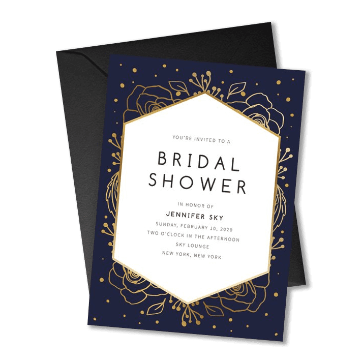 flat bridal shower invites