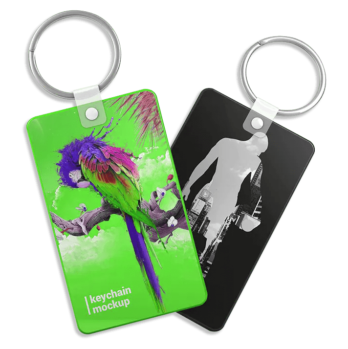 plastic card with key tag