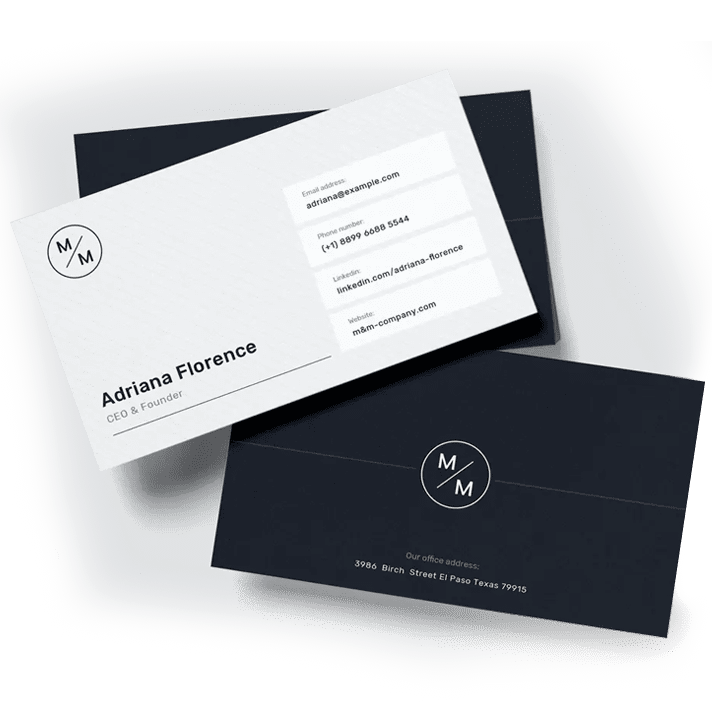 Standard Business Cards Order Today with US delivery