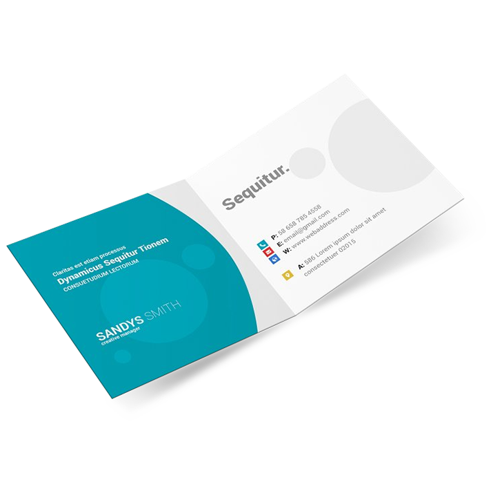 Folded Business Cards Printing Custom Size & Design