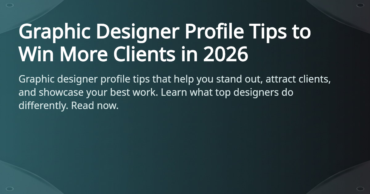 Graphic Designer Profile Tips to Win Clients | 4OVER4.COM