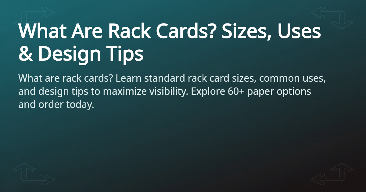 Example Branson Rack Cards What Are Rack Cards? Sizes & Uses Guide | 4OVER4.COM