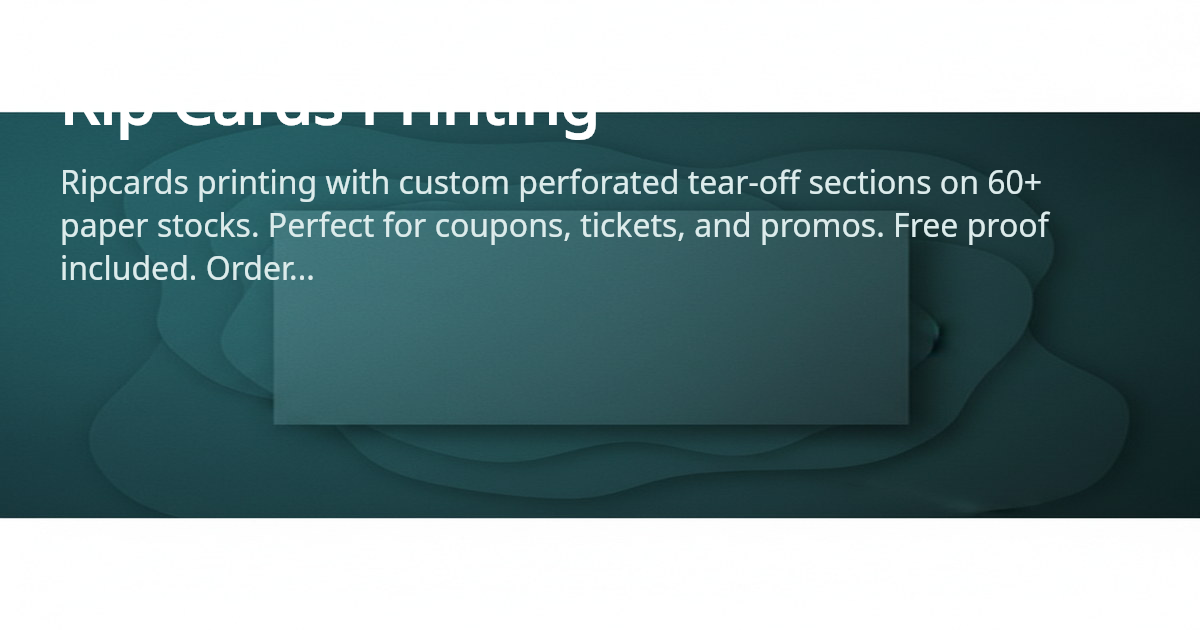 Rip Cards Printing, Custom Perforated Tear-Off | 4OVER4.COM