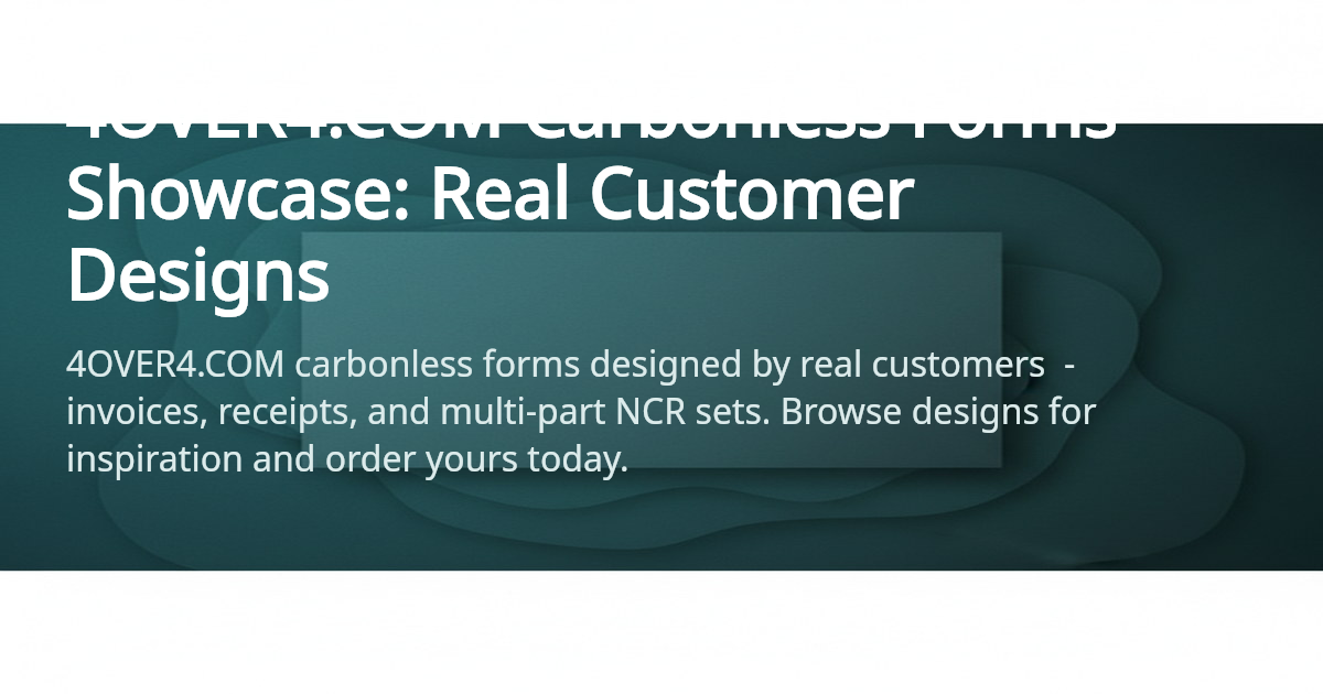 4OVER4.COM Carbonless Forms Custom Printing | 4OVER4.COM