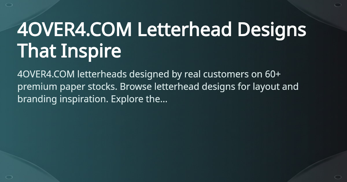 Letterheads Showcase - Real Designs | 4OVER4.COM