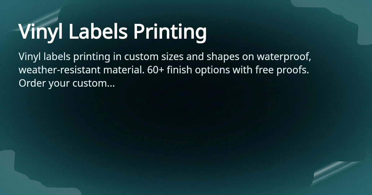 Vinyl Labels Printing - Waterproof & Custom | 4OVER4.COM
