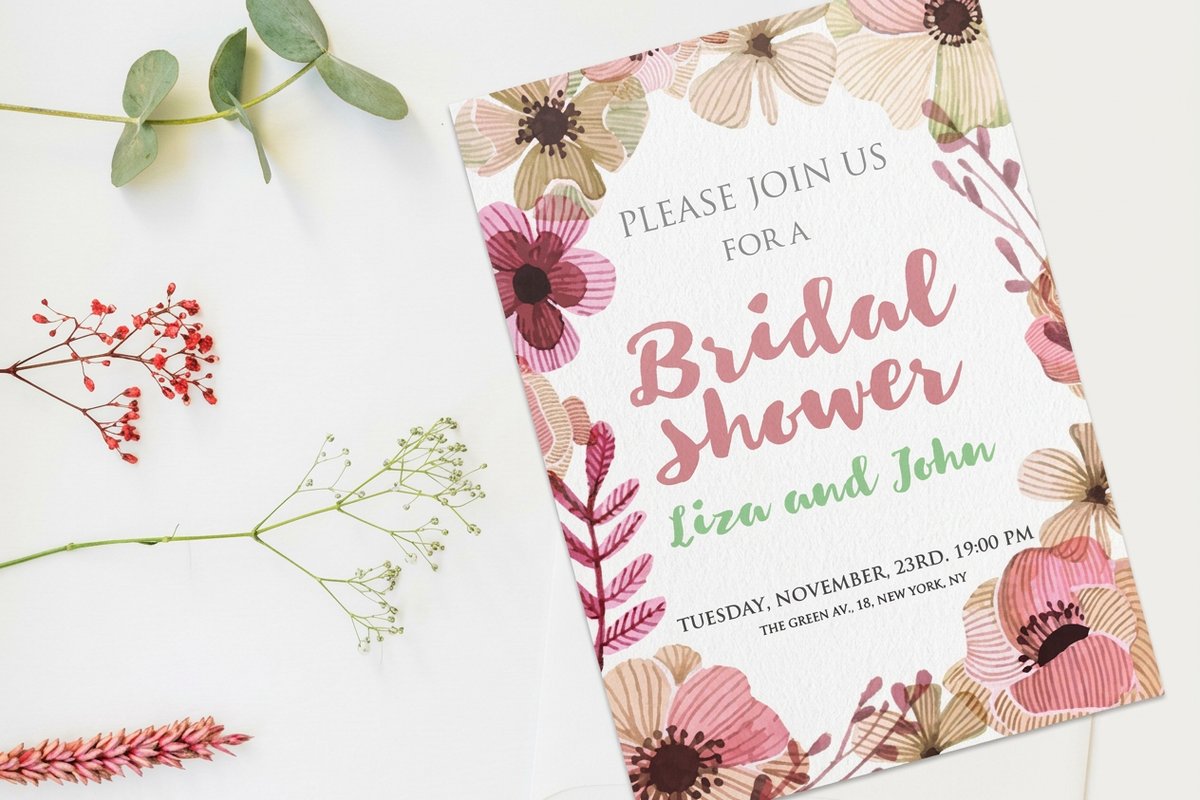 Flat Bridal Shower Invites