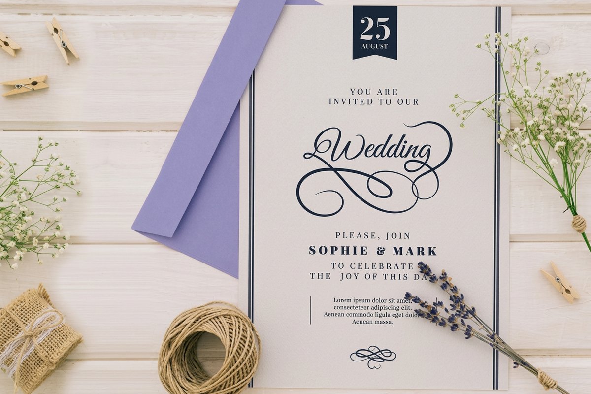 Flat Wedding Invitations