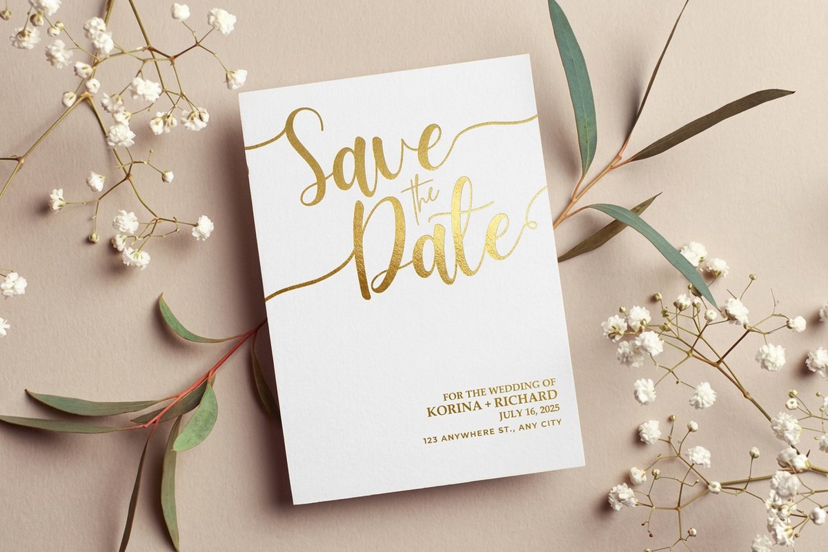 Metallic Save the Date Cards