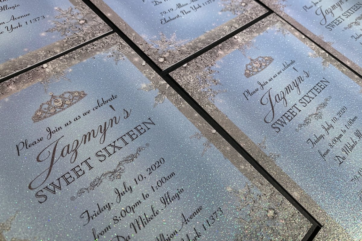 Ultra Thick Diamond Glitter Invitations