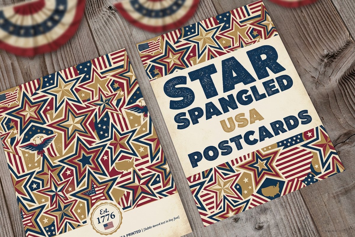 4th Of July Postcards 3 - 4OVER4