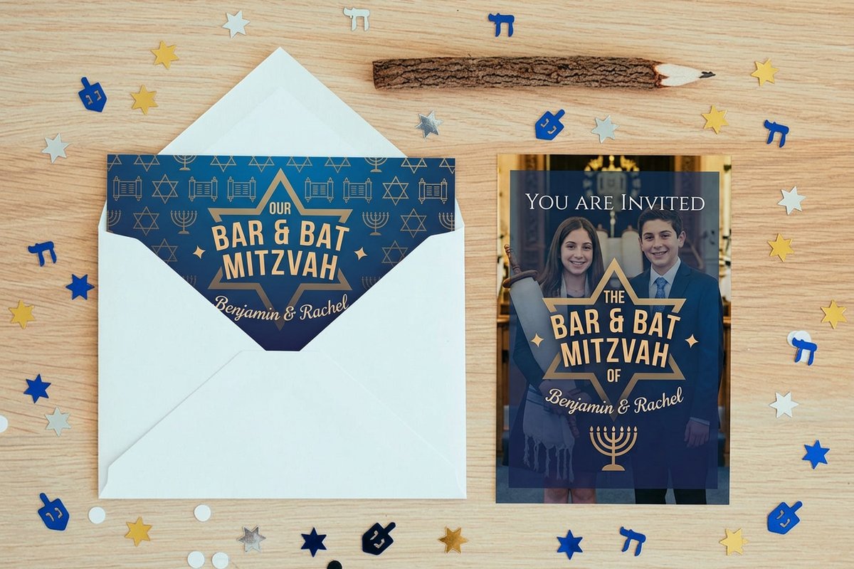 Bar Bat Mitzvah Invitations 5 - 4OVER4