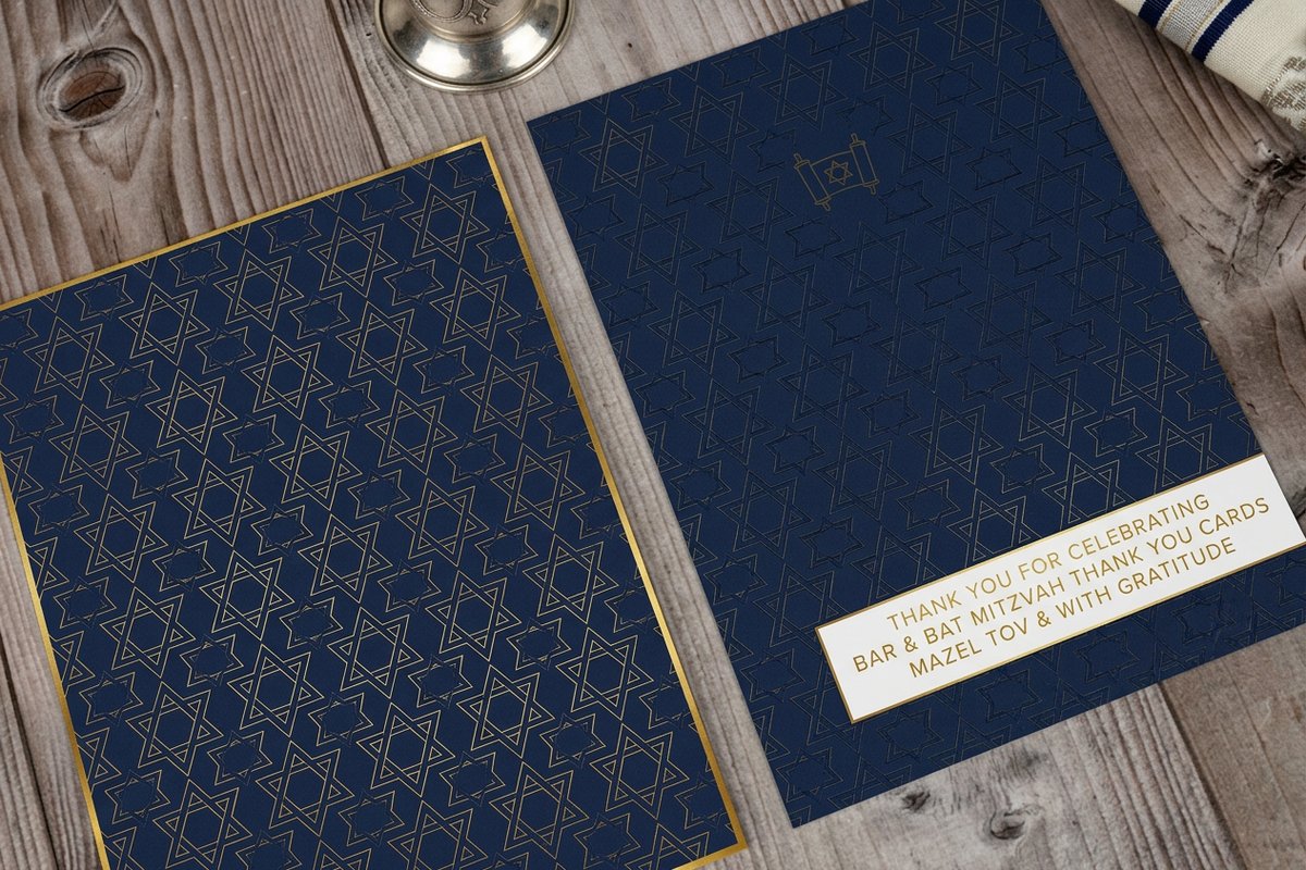 Bar Bat Mitzvah Thank You Cards 4 - 4OVER4