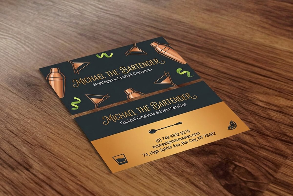 Bartender Business Cards