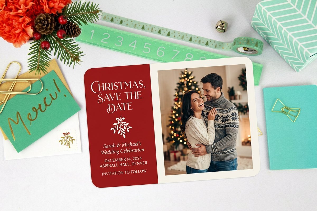 Christmas Save The Date Cards 4 - 4OVER4