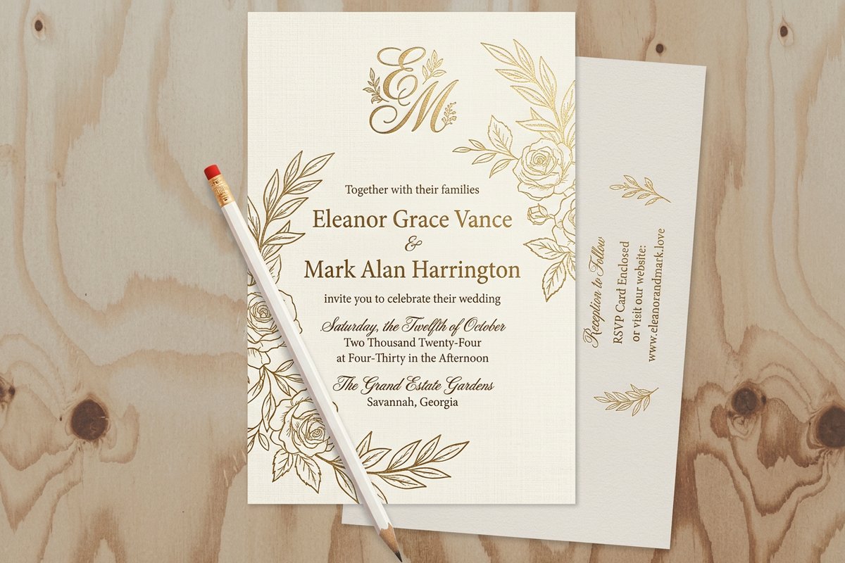 Foil Wedding Invitations 4 - 4OVER4